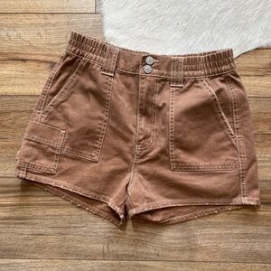 High waisted brown cardio shorts